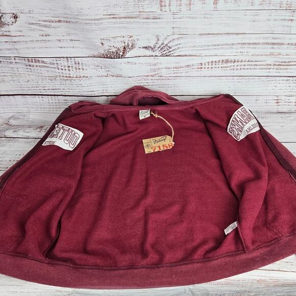 Outer Banks NC Maroon Sweater Jacket M Zip Up Hooded Pockets Fade Cozy Warm NWT - Picture 10 of 14